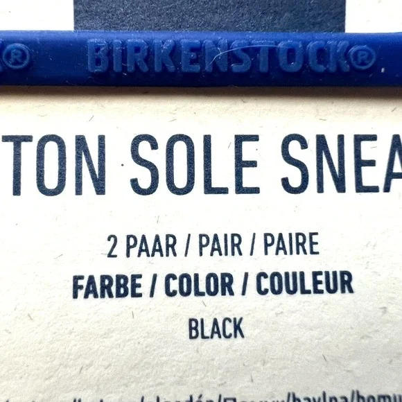 Birkenstock Men's Two Pairs Socks Black Cotton Sole Sneaker Size 15-17 - Picture 6 of 8